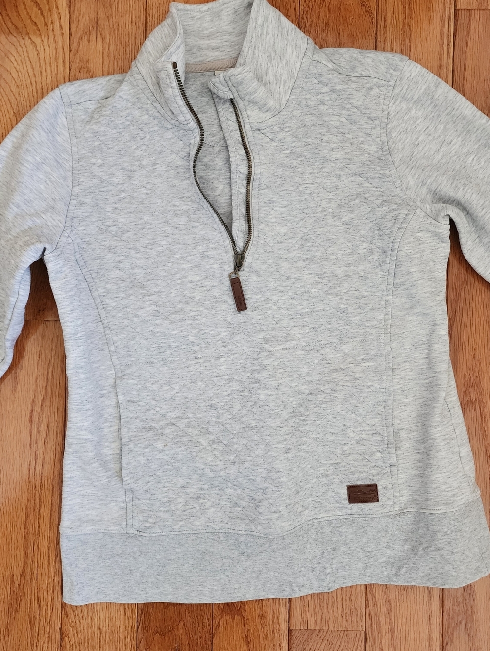 L.L. Bean Women’s Light Gray Quarter-Zip Pullover Sweater